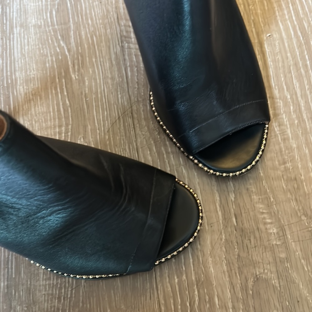 FINAL REDUCTION Coach Peep-toe Leather Heels Accented with Studs - Picture 5 of 10